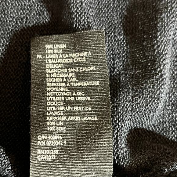 COS Sweater Womens Medium Navy Blue Knit Linen Silk Blend Short Sleeve Pullover - Picture 11 of 13